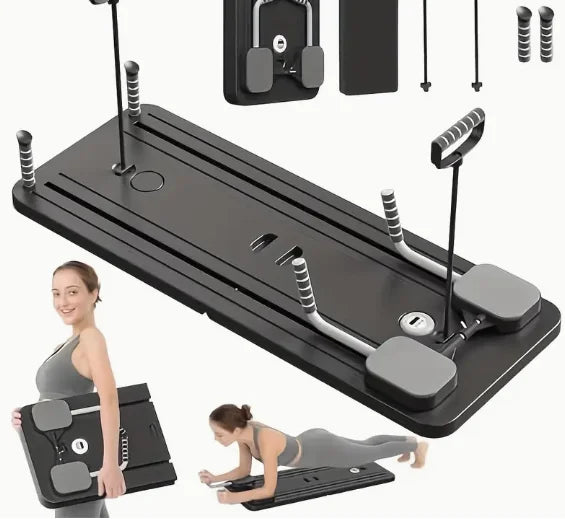 Pilates Board Pilates Reformer Set Multi-Purpose Foldable Pilates 5 in 1 Pilates Sliding Board Black
