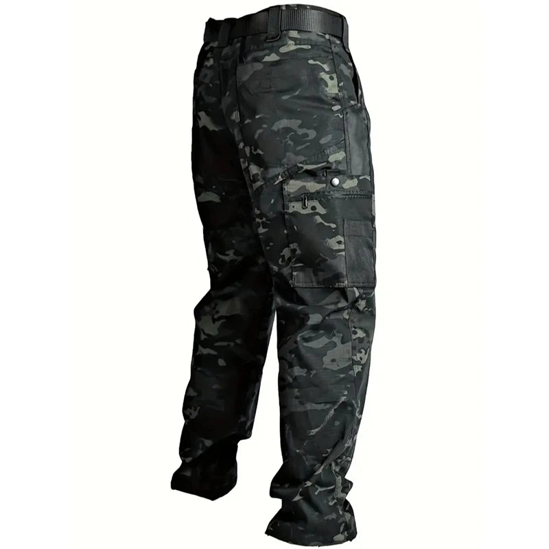 Men's Tactical Cargo Pants Waterproof Camouflage Outdoor Sports Hiking Work Duty Wear Casual Pants