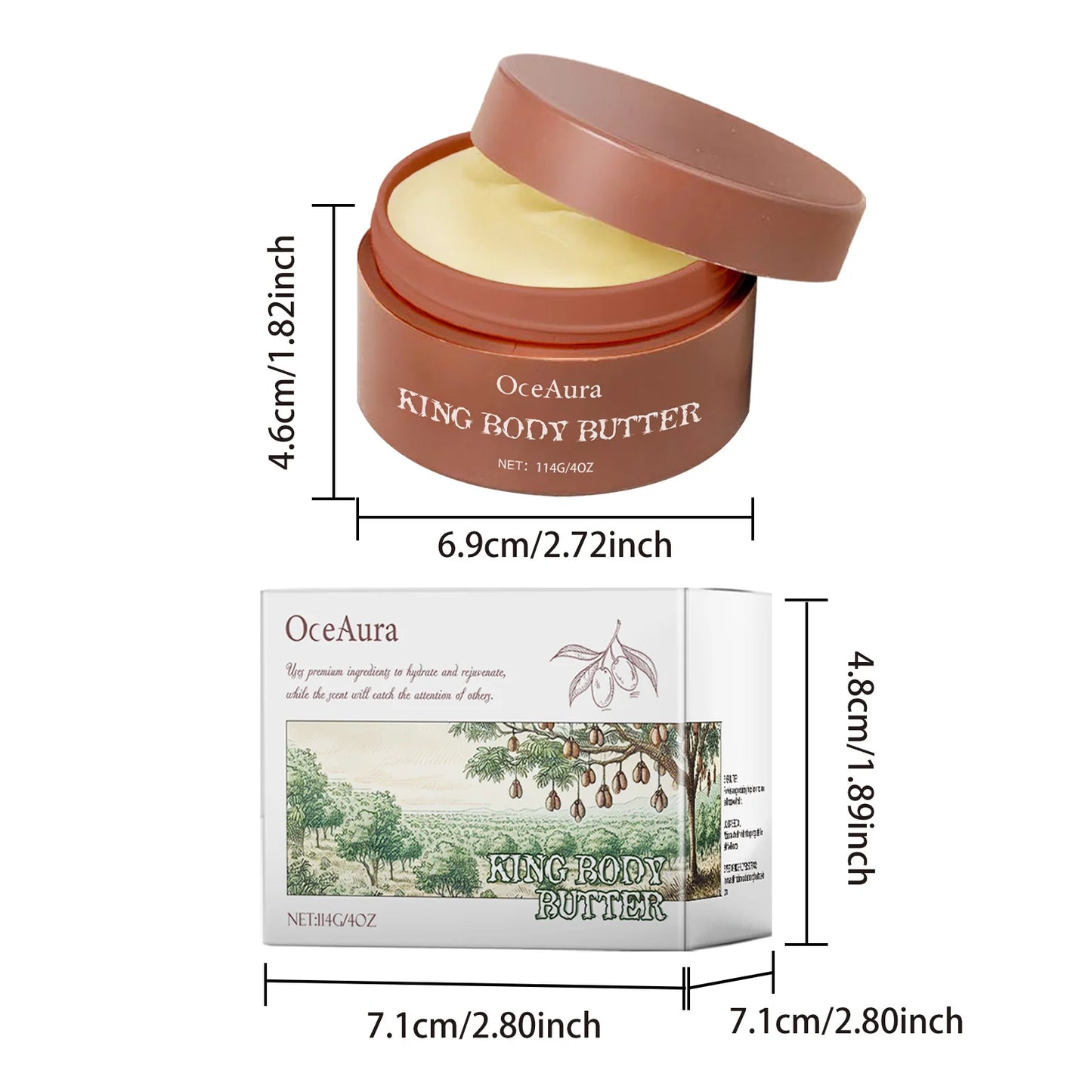 Oceaura Shea Butter Body Cream Lasting Moisturize Improve Dullness Nourishing Non-sticky Improve Skin Texture Body Cream