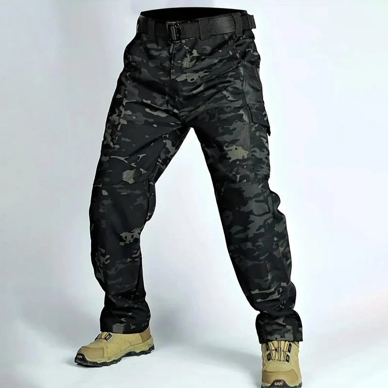 Men's Tactical Cargo Pants Waterproof Camouflage Outdoor Sports Hiking Work Duty Wear Casual Pants