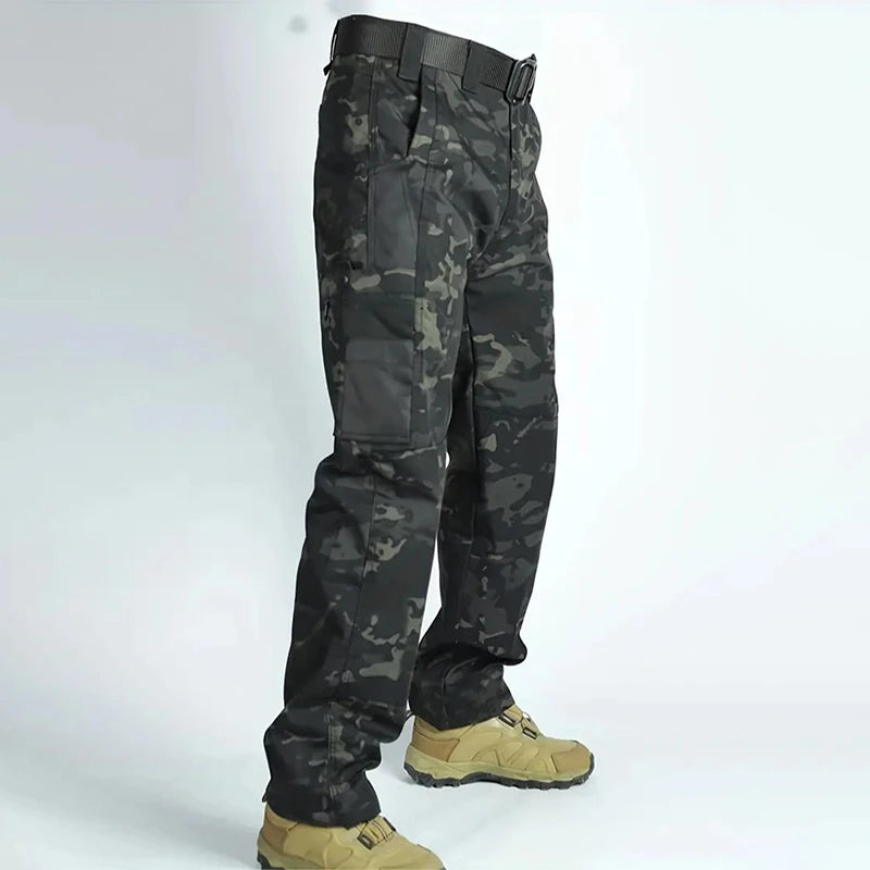 Men's Tactical Cargo Pants Waterproof Camouflage Outdoor Sports Hiking Work Duty Wear Casual Pants