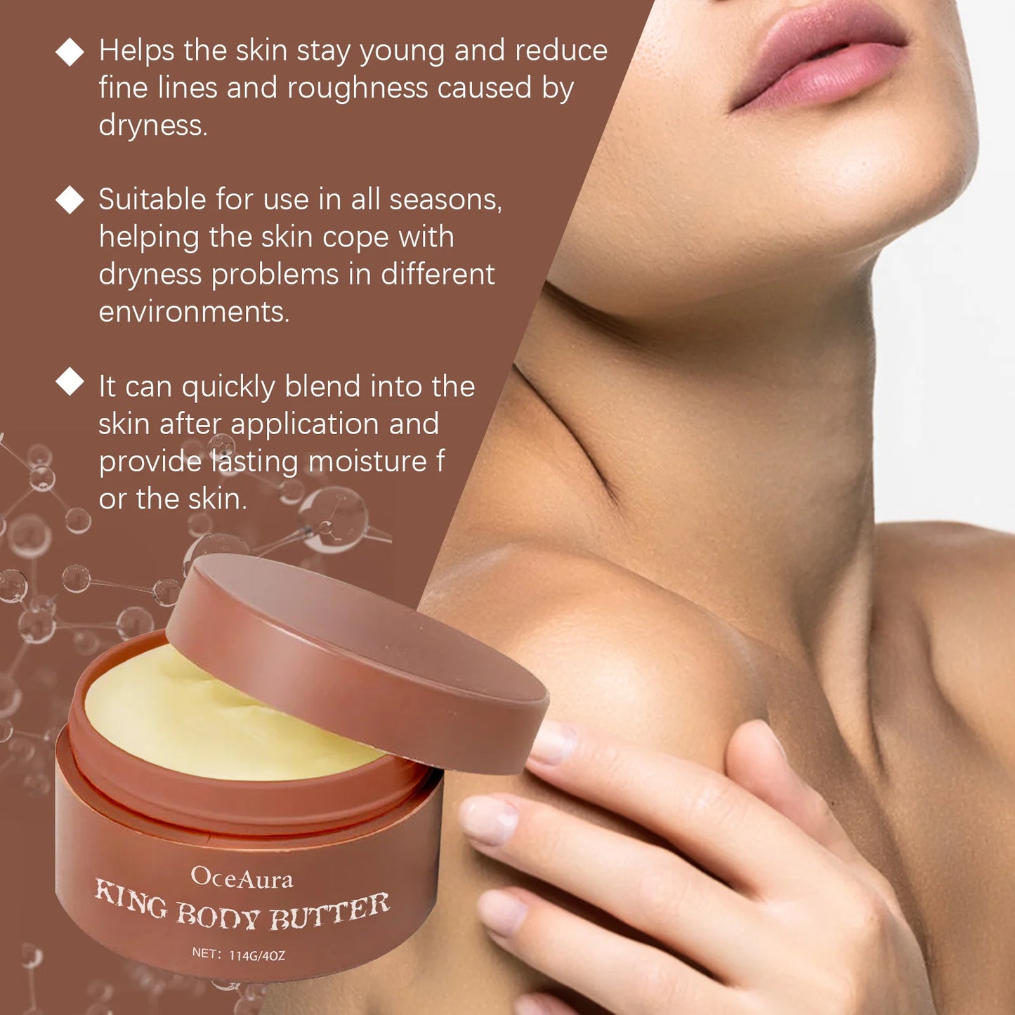 Oceaura Shea Butter Body Cream Lasting Moisturize Improve Dullness Nourishing Non-sticky Improve Skin Texture Body Cream