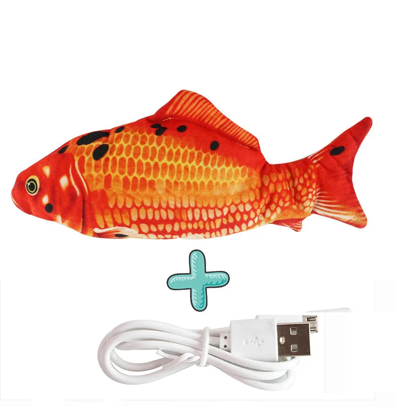 Cat USB Charger Interactive Electric Floppy Fish Toy Realistic Chew Bite Toy for Cats and Dogs