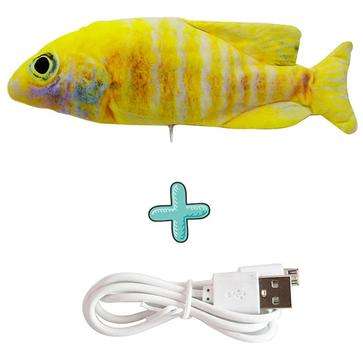 Cat USB Charger Interactive Electric Floppy Fish Toy Realistic Chew Bite Toy for Cats and Dogs