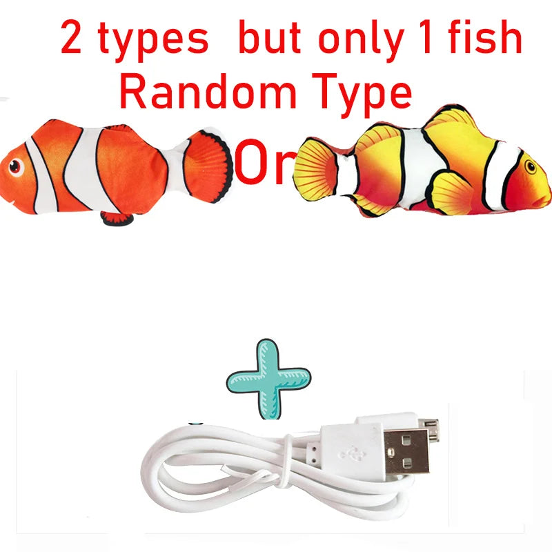 Cat USB Charger Interactive Electric Floppy Fish Toy Realistic Chew Bite Toy for Cats and Dogs