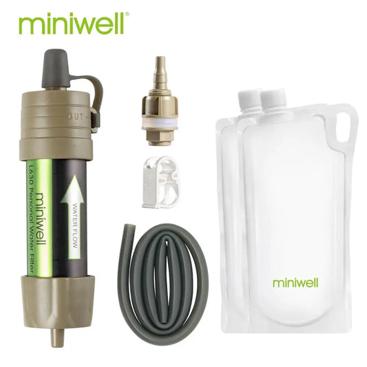 Miniwell L630 Portable Outdoor Water Filter Survival Kit with Bag for Camping Hiking and Traveling