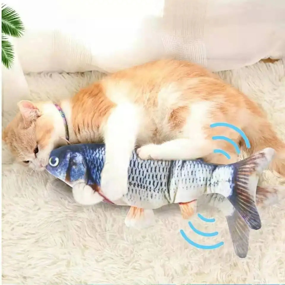 Cat USB Charger Interactive Electric Floppy Fish Toy Realistic Chew Bite Toy for Cats and Dogs