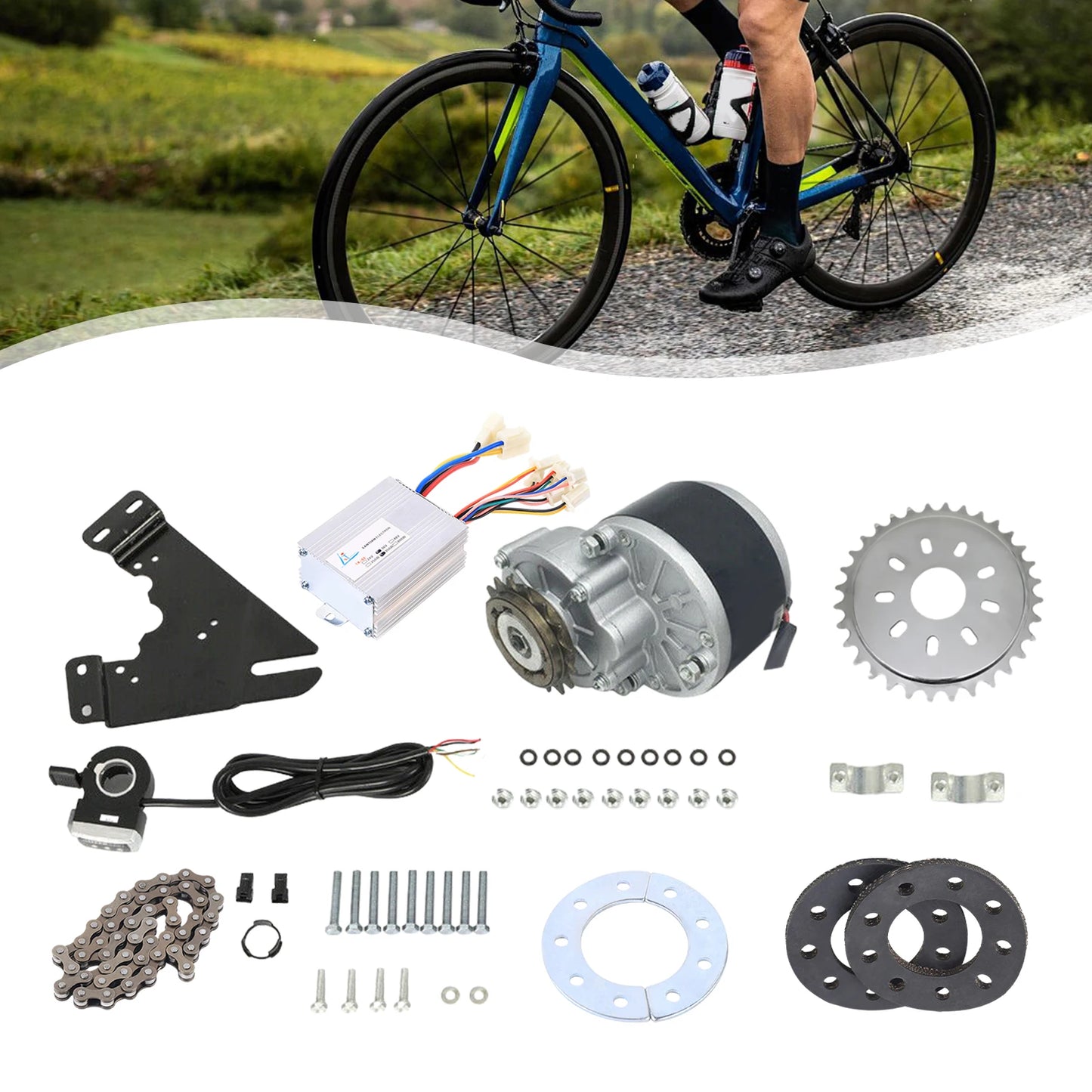 350W E-Bike Brush Motor Thumb W/Freewheel 36Volt Electric Bicycle Conversion Kit