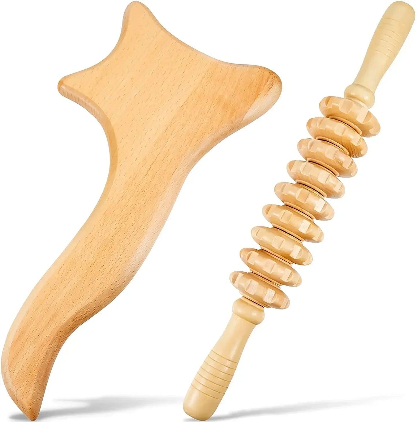 2/4/6/8PCS Wooden Therapy Massage Sets Pain Relief Maderoterapia CorporalAnti Cellulite Body Slimmling Gua Sha Back Massager