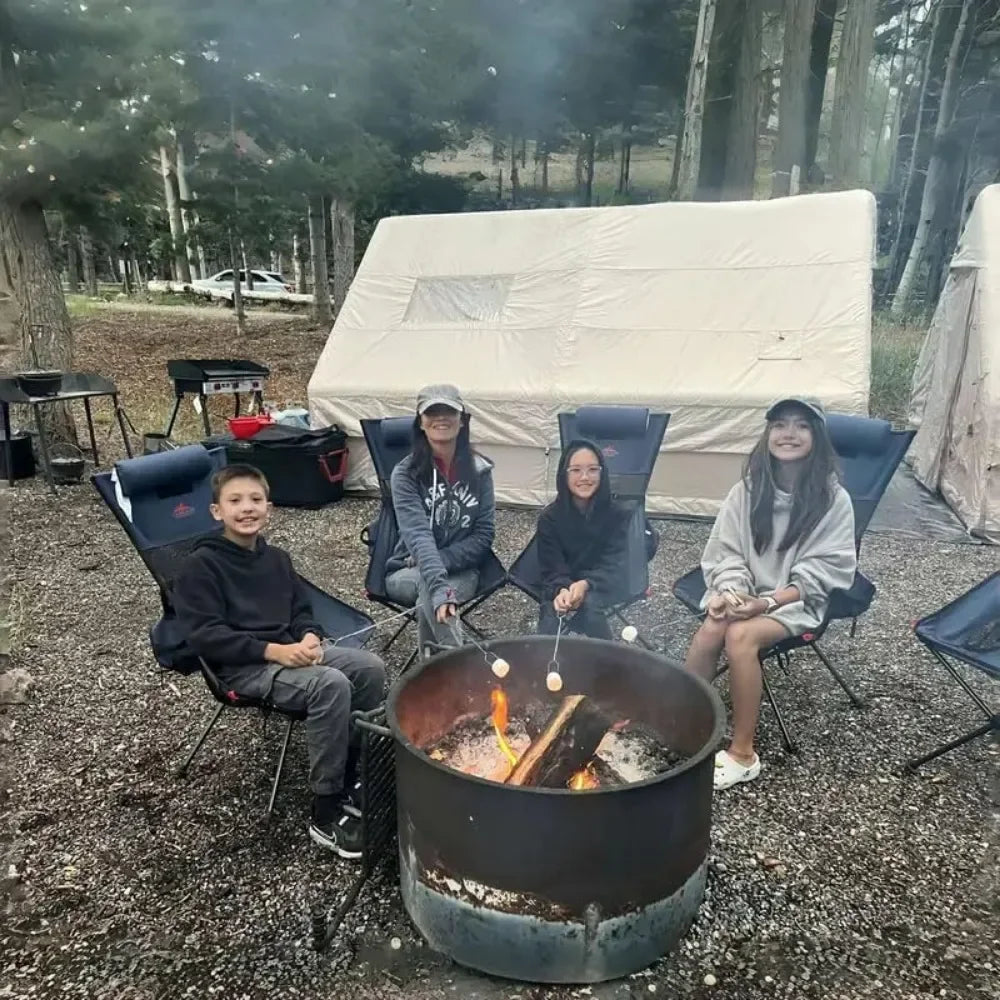 Inflatable Camping Tents for 8 to 10 People 129 Square Feet Large Tent with Stove Jack and Mesh Windows