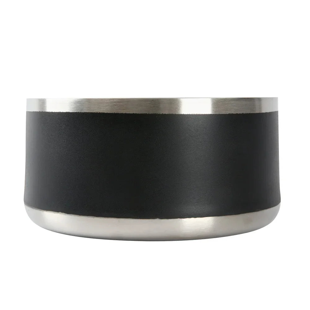 Stainless Steel Double Wall Dog Feeding Bowl Non Skid Pet Dish Keeps Food Warm Cold Ideal All Dog Breeds
