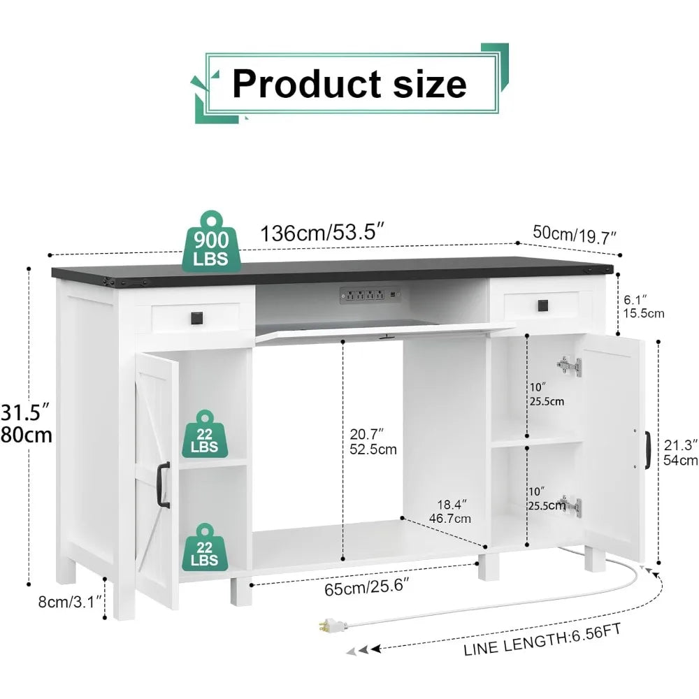 55-75 Gallon Aquarium Stand With Charging Station, Farmhouse Fish Tank Stand, Reptile Tank Stand Terrarium Stand with Drawer and
