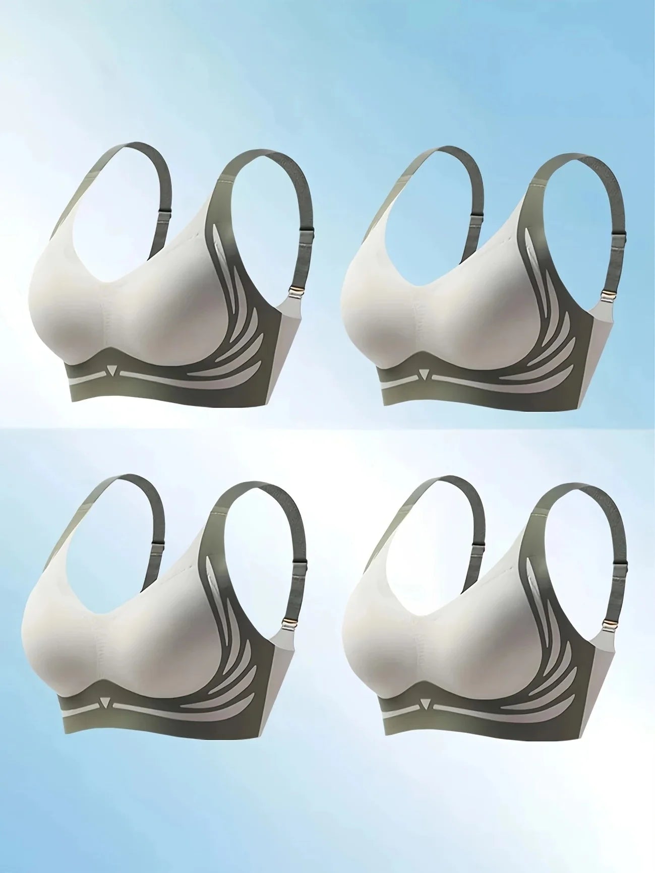 4 pieces, seamless lift anti-gravity push-up sports (sportsbras that gather and support breasts)