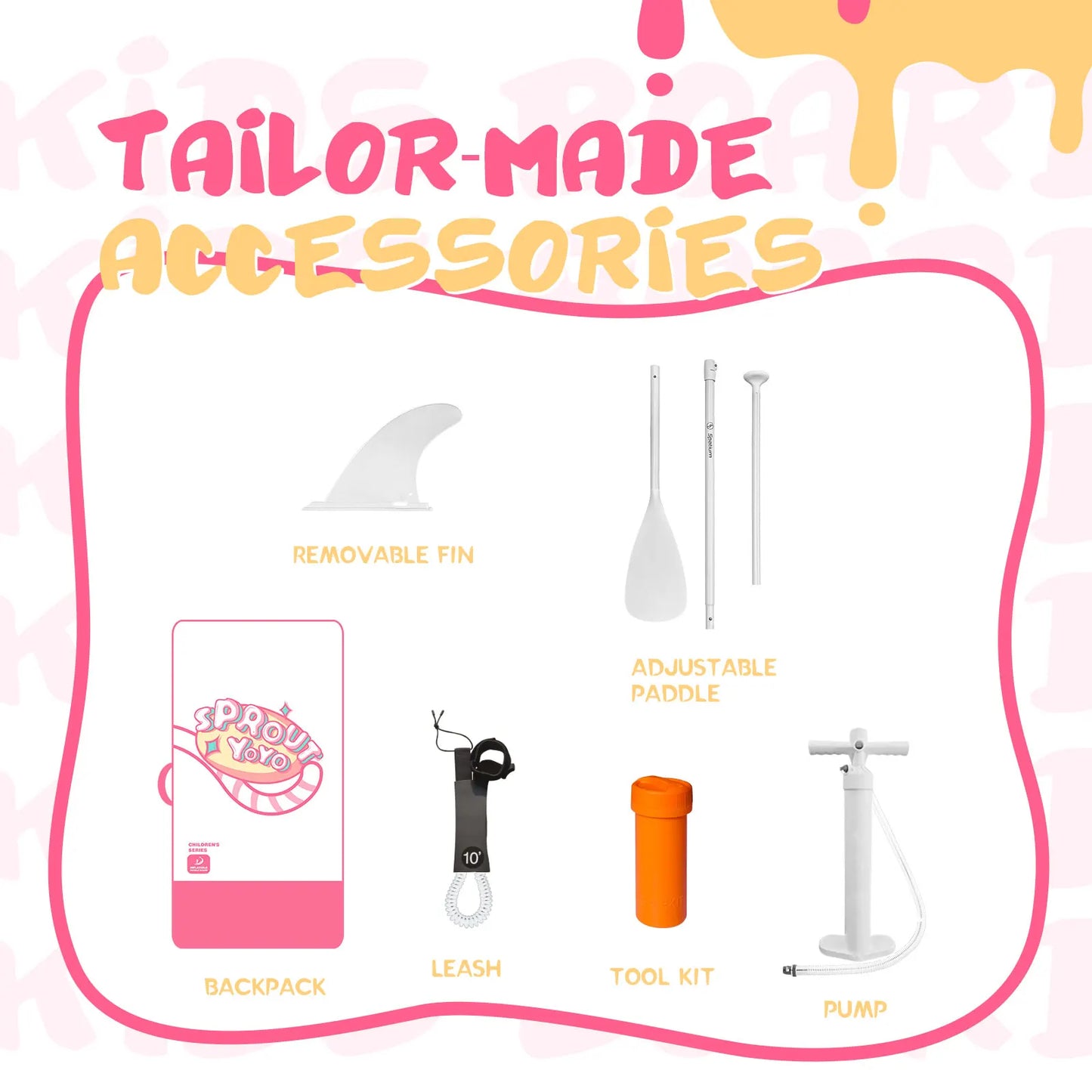 Spatium Kids Stand Up Paddle Board with Inflatable SUP Accessories Wide Stable Design Inflatable Paddle Board for Kids and Youth