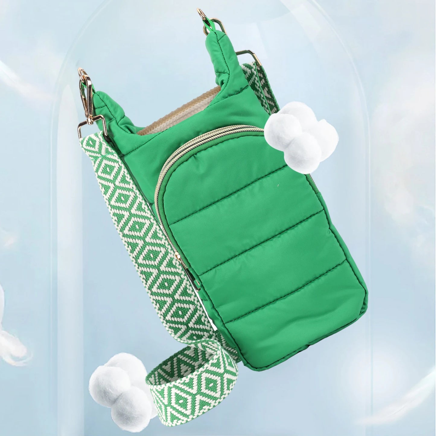 Water Bottle Holder Adjustable Wide Strap Water Bottle Puffer Tote Portable Water Bottle Pouch Soft for Outdoor Travel