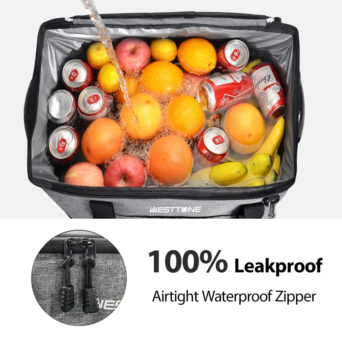 Westtune 75 Cans Soft Cooler Bag Collapsible Leakproof Portable Ice Chest for Camping Travel Beach