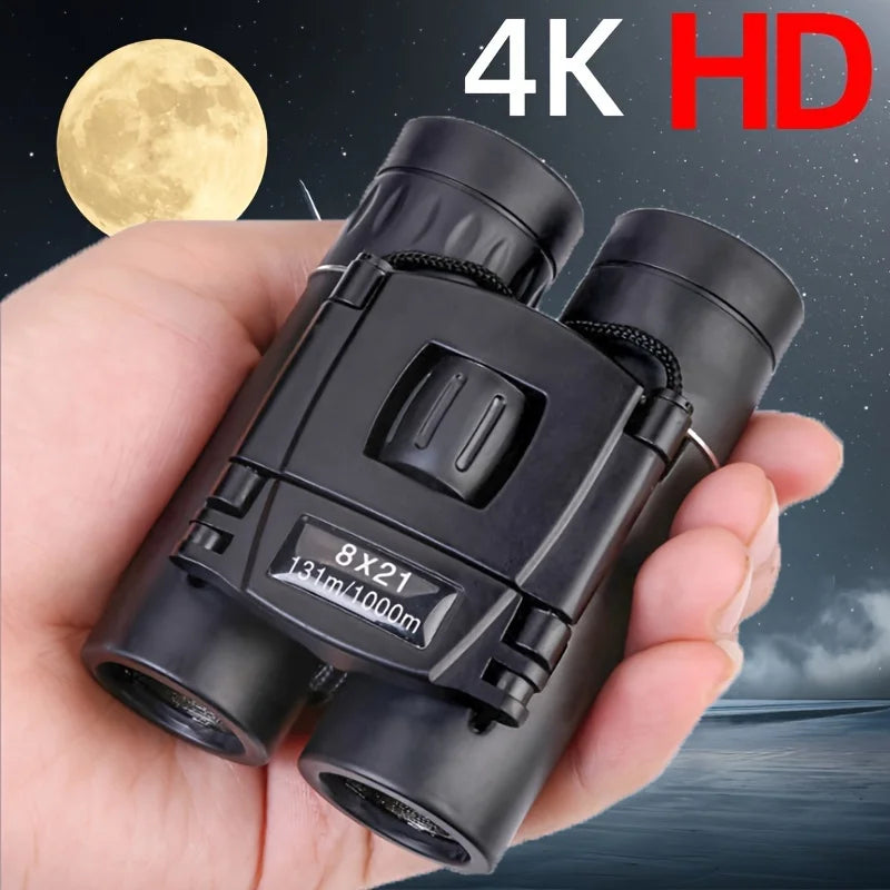 1PC HD Zoom Binoculars 8X21 Long Range Telescope Compact Folding Design for Outdoor Tourism and Camping