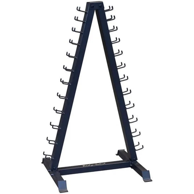 Body-Solid Vertical Dumbbell Rack Stand Only, Storage for 1lb to 15 lbs, Weight Rack Holds 12 Pairs of Vinyl Neoprene Dumbbell