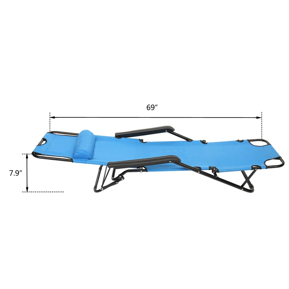 RHC 202 Portable Dual Purposes Extendable Folding Reclining Chair Blue