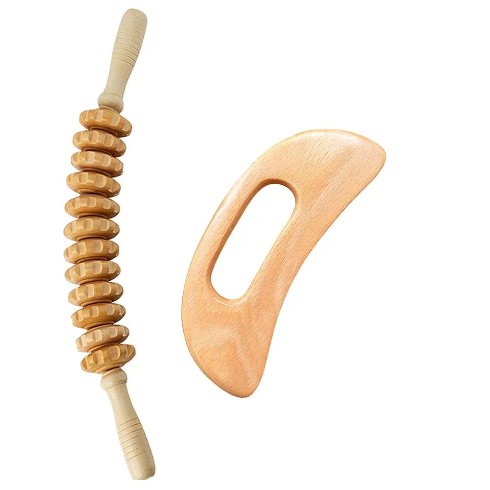2/4/6/8PCS Wooden Therapy Massage Sets Pain Relief Maderoterapia CorporalAnti Cellulite Body Slimmling Gua Sha Back Massager