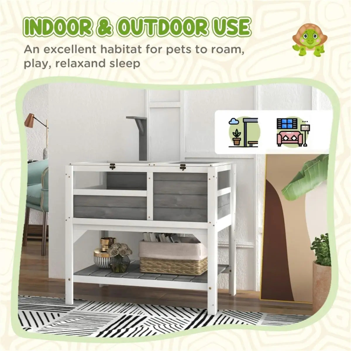 Small Animal Habitat Tank with Lighting and Heating Pad for Reptiles and Tortoises