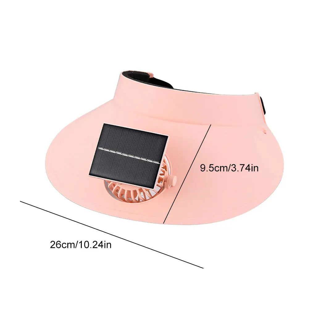 Sun Visor Hat With Fan Solar And USB Charging Sun Protection Hat Breathable Summer Cooling Fan Hat For Outdoor Camping Fishing