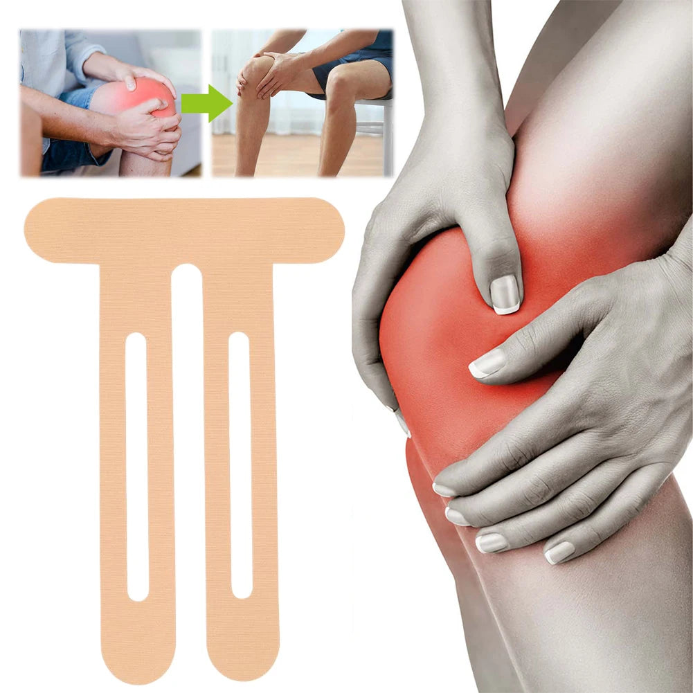5Pcs Precut Kinesiology Tape Breathable Sports Protection Patches Cotton Athletic Tape for Knee Support & Stability