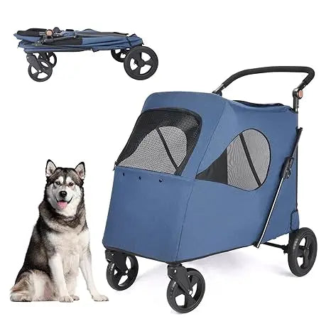 Dog Stroller Foldable Pet Jogger Strollers for Single or Multiple Medium and Large Dogs Travel Carrier Breathable Animal Strolle