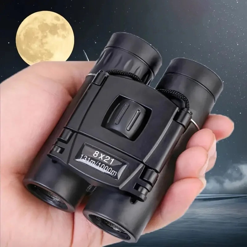 1PC HD Zoom Binoculars 8X21 Long Range Telescope Compact Folding Design for Outdoor Tourism and Camping