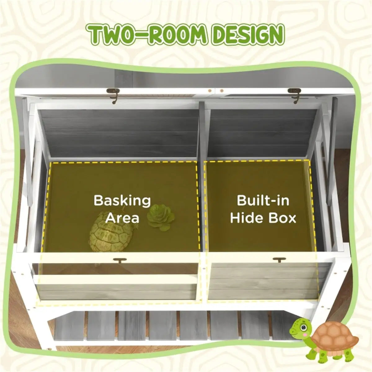 Small Animal Habitat Tank with Lighting and Heating Pad for Reptiles and Tortoises