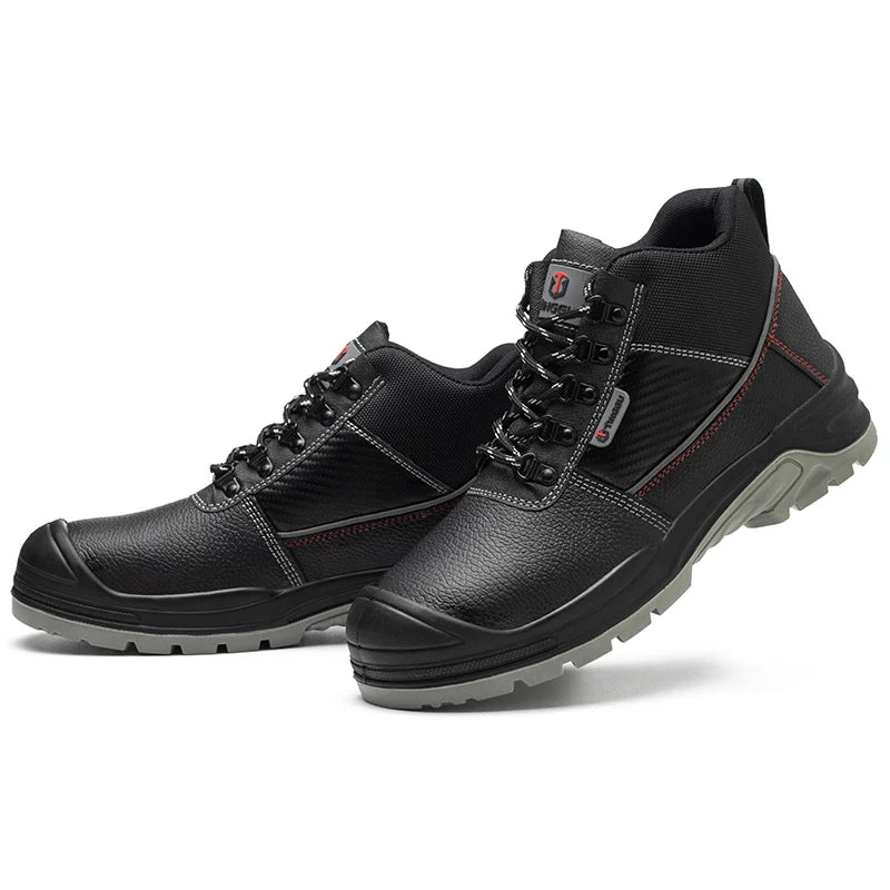 Safety Shoes for Men Waterproof Work Boots Anti Smash Anti Puncture Protective Steel Toe Boots Outdoor Sneakers