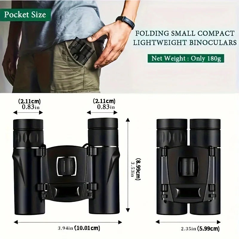 1PC HD Zoom Binoculars 8X21 Long Range Telescope Compact Folding Design for Outdoor Tourism and Camping
