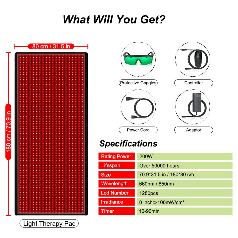 1280pcs Red Light Near Infrared Therapy Devices Mat LED Large Pads for Whole Full Body Mat Blanket Home Care Relaxation Device