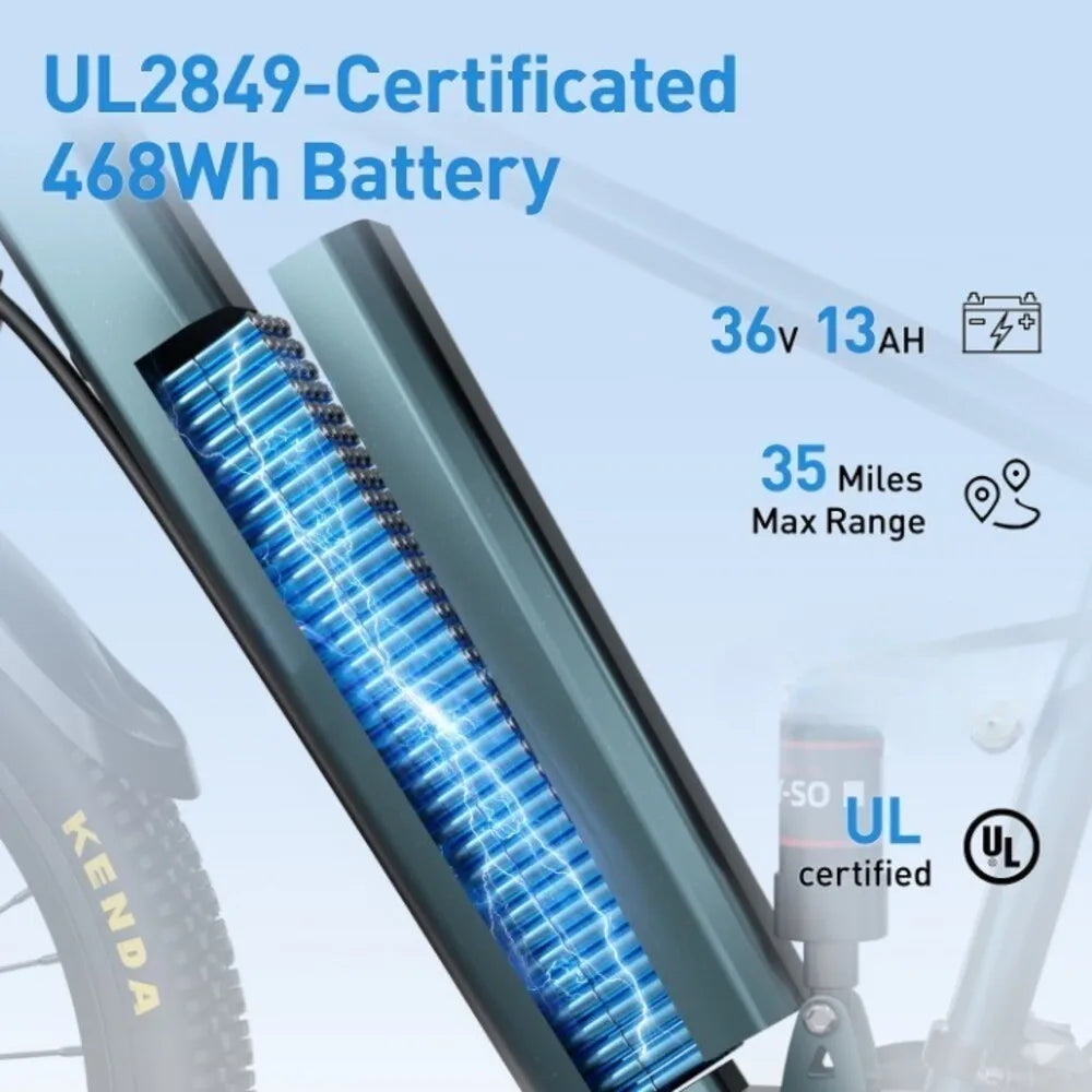 26" 24" Electric Motorcycles Mountain Balance Bike Ebike with 36V 374Wh/468Wh Removable Battery, 500W Motor, 21-Speed Gears