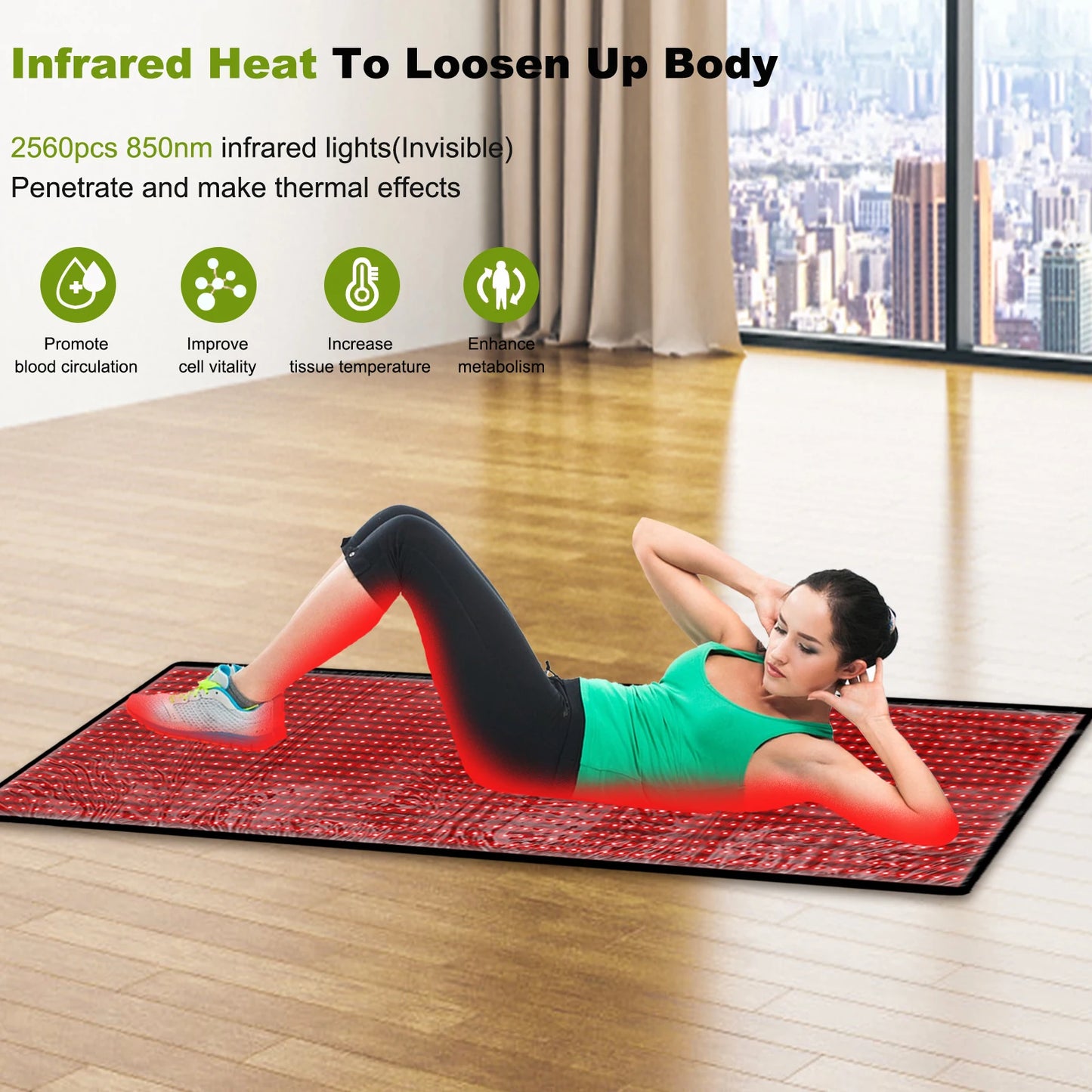 1280pcs Red Light Near Infrared Therapy Devices Mat LED Large Pads for Whole Full Body Mat Blanket Home Care Relaxation Device