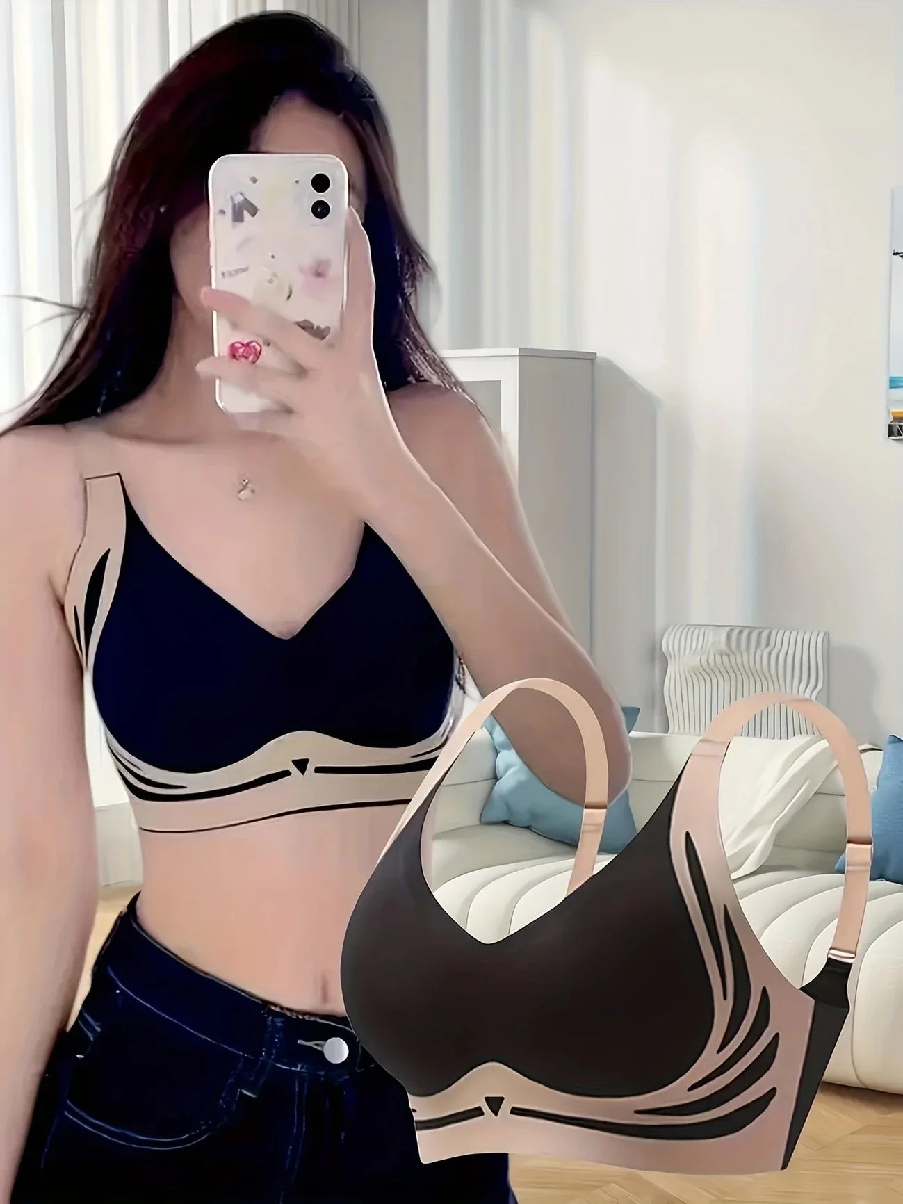4 pieces, seamless lift anti-gravity push-up sports (sportsbras that gather and support breasts)