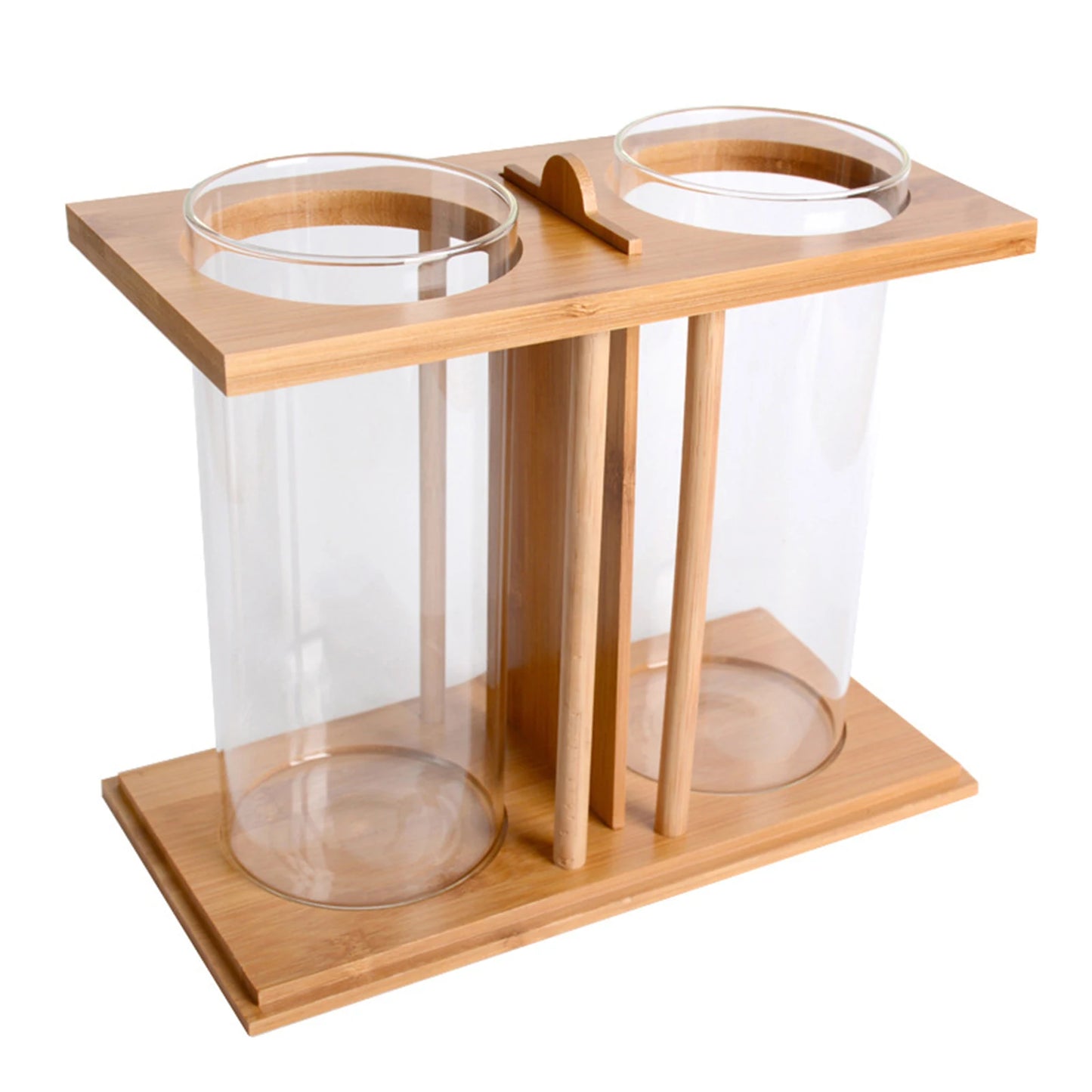 Desktop Mini Fish Tank Creative Bamboo Wood Ecological Fish Tank Dual Glass DIY Fish Tank Aquarium