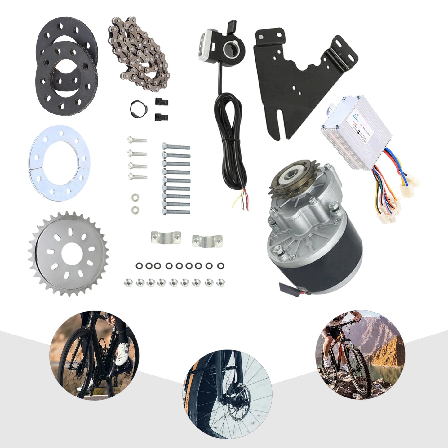 350W E-Bike Brush Motor Thumb W/Freewheel 36Volt Electric Bicycle Conversion Kit