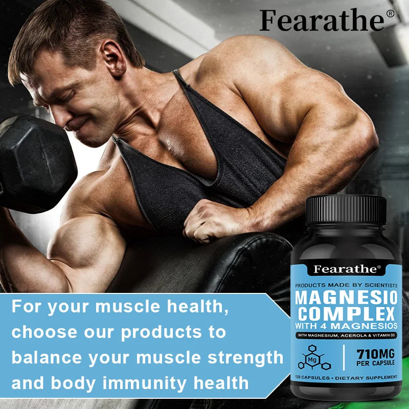 Magnesium Citrate, Magnesium Supplement for Men and Women, Improves Sleep, Relieves Stress and Anxiety, 120 Capsules