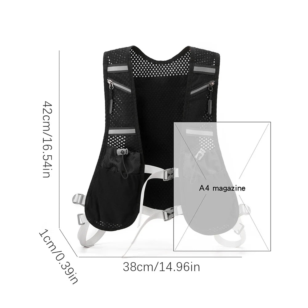 Hydration Running Vest Reflective Lightweight Hiking Pack Cycling Backpack for Trail Running and Marathons