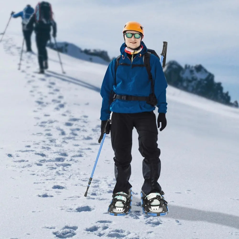 21INCH Snowshoes with Adjuatable Trekking Poles Bundle Carry Bag Light Weight Aluminum Walking Hiking Poles Durable All Terrain