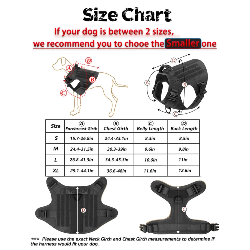 5 Pcs Large Dog Harnesses for German Shepherd and Malinois Training and Walking Vests for Medium and Large Dogs Accessories