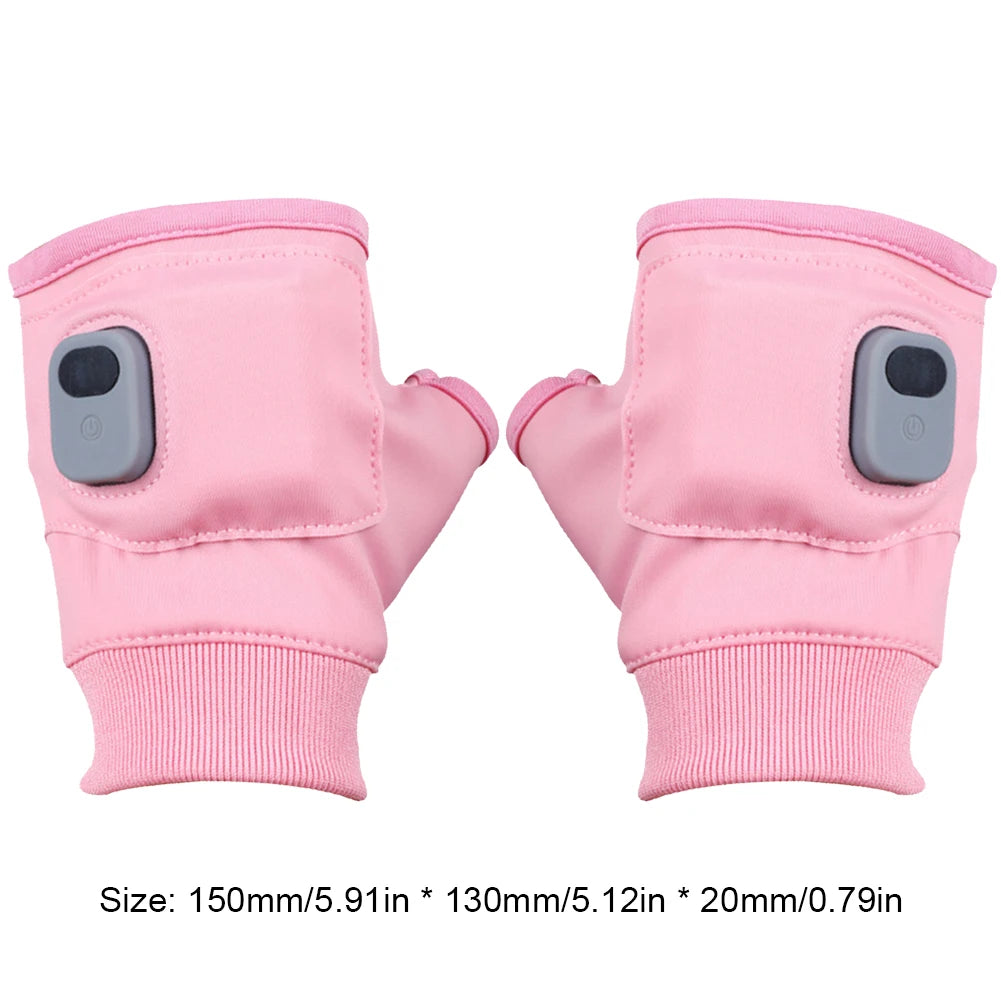 Touchscreen Heating Gloves Rechargeable Winter Warm USB Electric Heated Gloves Fingerless Hand Warmer Thermal for Skiing Gloves