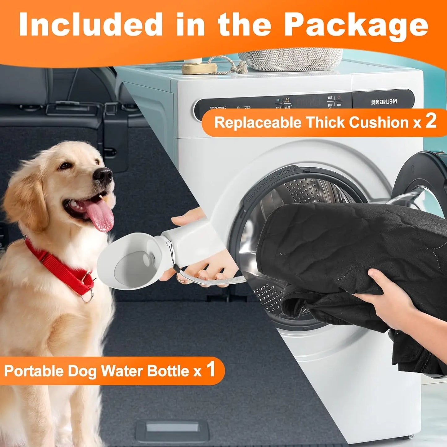 Waterproof Pet Travel Accessories Foldable Dog Car Seat Safety Hammock Trunk Mat Rear Seat Protector