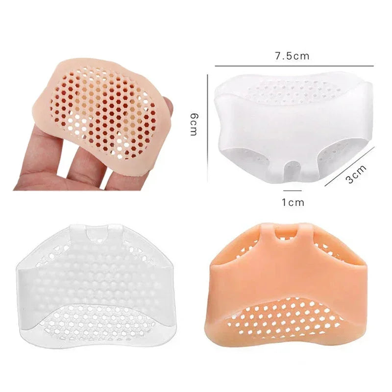 2Pcs Silicone Forefoot Pads Honeycomb Gel Shoe Pad for Women Heels Insoles Foot Pain Relief Inserts Foot Blister Care Cushions