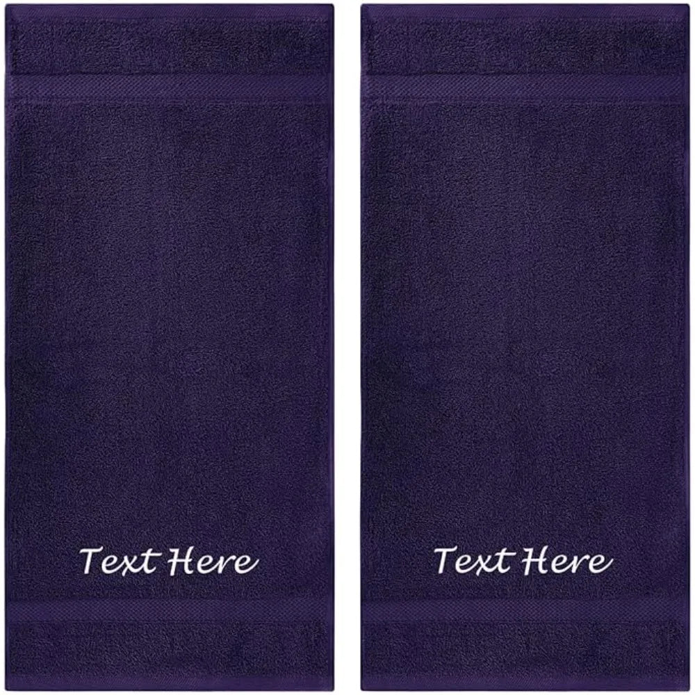 2 Piece Cotton Towel Set with Embroidered Text Super Absorbent Super Soft Türkiye Cotton Bath Towels 24x50 Inches