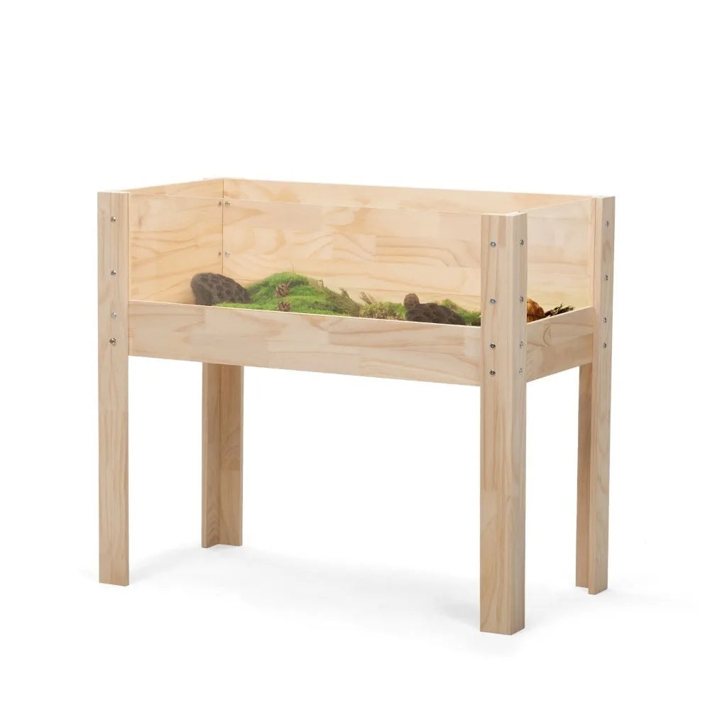Wooden Tortoise Habitat Indoor Elevated Turtle Enclosure Large Reptile
