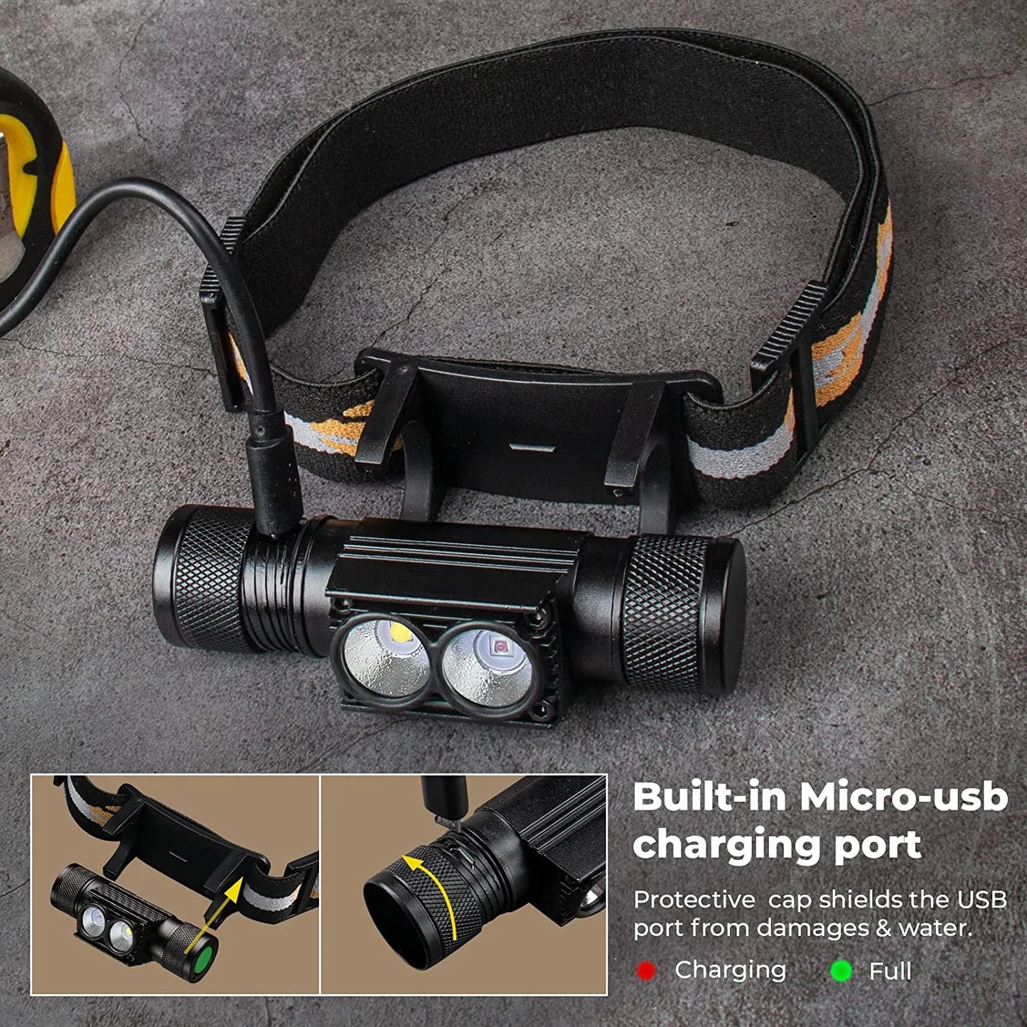 H25LR LED 90 High CRI Rechargeable Headlamp Powerful Lightweight Head Flashlight with Bright White Light and 660nm Deep Red Torch