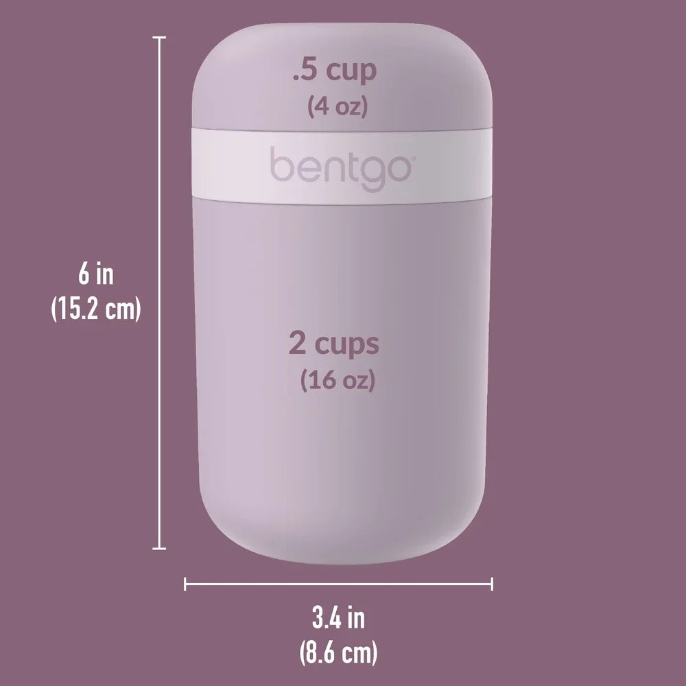 Leakproof Snack Cup with Two Compartments On-the-Go Snacks Dip and Yogurt Safe Microwave and Dishwasher Modern Design