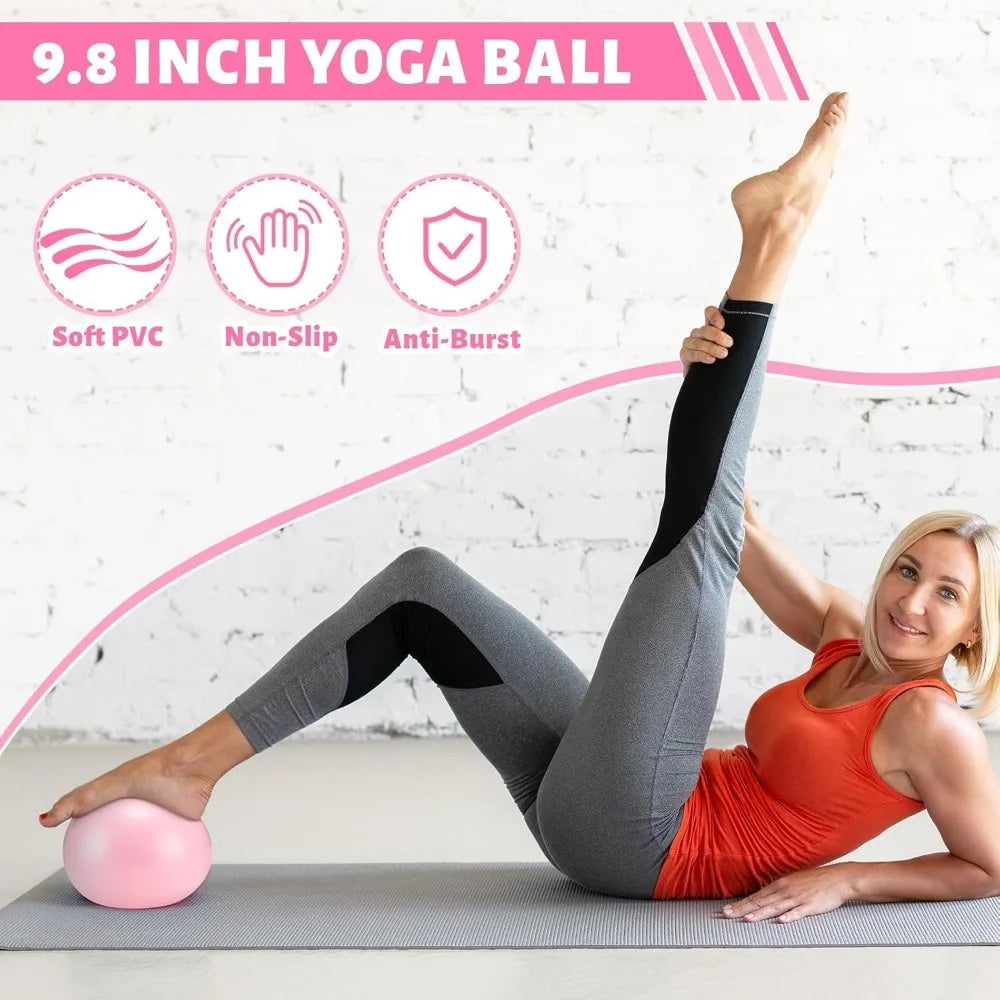 18 women's fitness equipment accessories: Pilates balls, stretching straps, magic rings, yoga rings for fitness